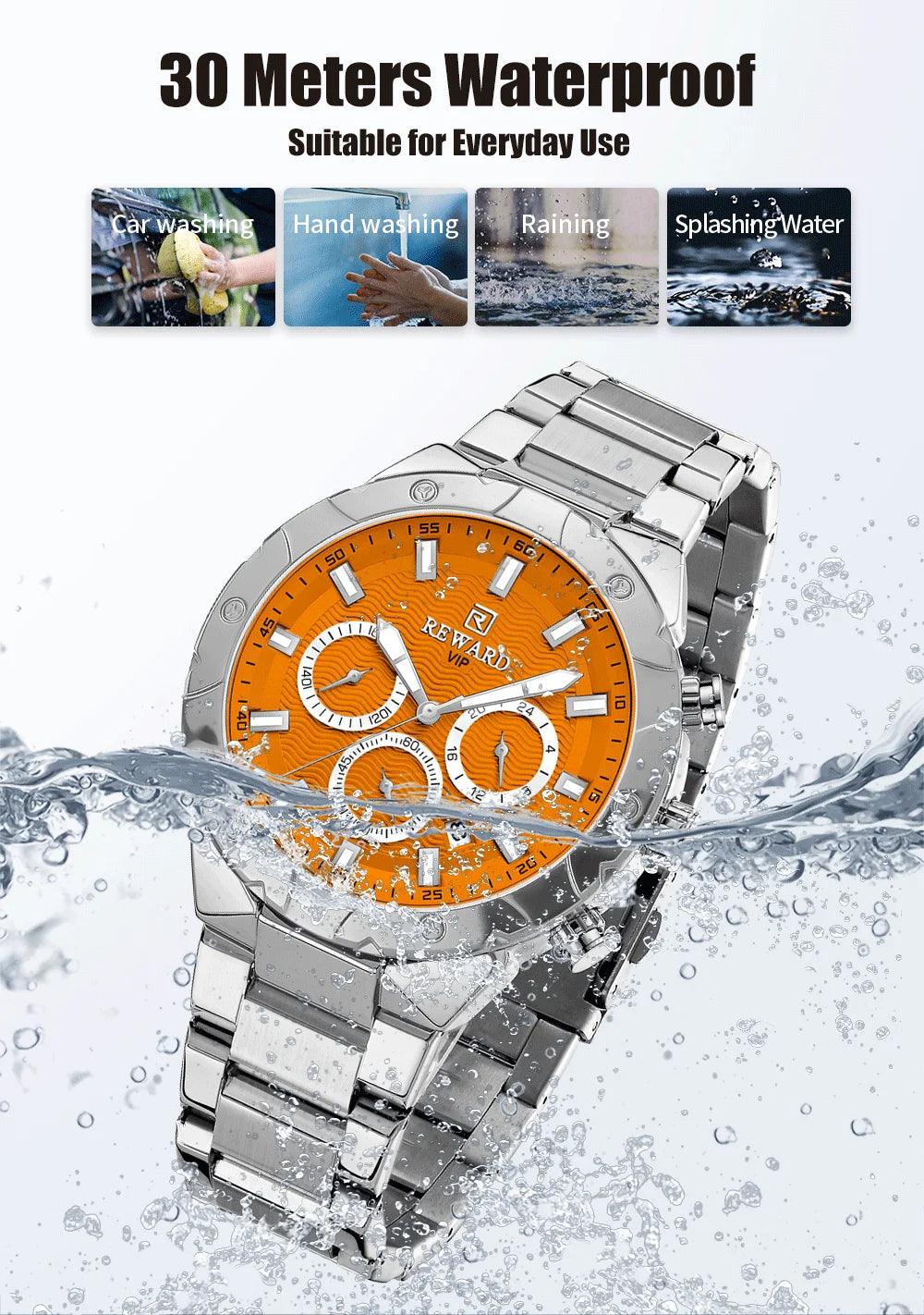 Top Brand Quartz Waterproof Luminous Date Stainless Steel Luxury Casual Wrist Watches for Men - The Jewellery Supermarket
