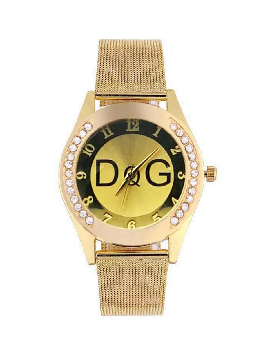 New Fashion Famous Brand Water Resistant Double CZ Diamonds Gold Alloy Strap Quartz Wrist Watches For Women - The Jewellery Supermarket