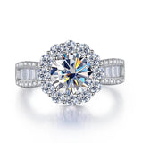 Gorgeous D color VVS 2ct Colourful Moissanite Diamonds Gemstone Rings - Engagement Promise Party Fine Jewellery