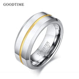 New Trendy Fashion Blue/Gold/Black Band Engagement Wedding Tungsten Carbide Rings For Men - Jewellery Gifts For Men - The Jewellery Supermarket