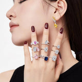 Charming 18KKP Oval Cut 8*12 MM AAAAA Lab Sapphire Gemstone Classic Big Rings for Women -  Fine Jewellery - The Jewellery Supermarket