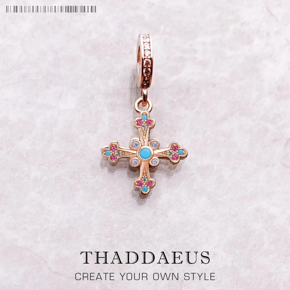 New Arrival Victorian Cross Dangle Charm Pendants For Women Sterling Silver Regal Colours Christian Jewellery - The Jewellery Supermarket