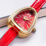 Exquisite Retro Women Snake Head Leather Strap Fashion Premium Quartz Watch with Crystals - Quality Watches for Women