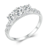 Fabulous 1.1CTTW D Color VVS1 Round Moissanite Diamonds Platinum Plated Ring Silver Lab Diamond Engagement Ring