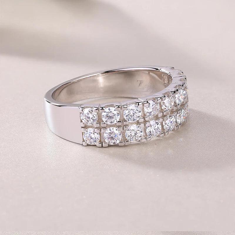 Dazzling D Moissanite Diamonds Silver Lab Diamond Wedding Engagement Eternity Rings - Fine Jewellery for Women - The Jewellery Supermarket