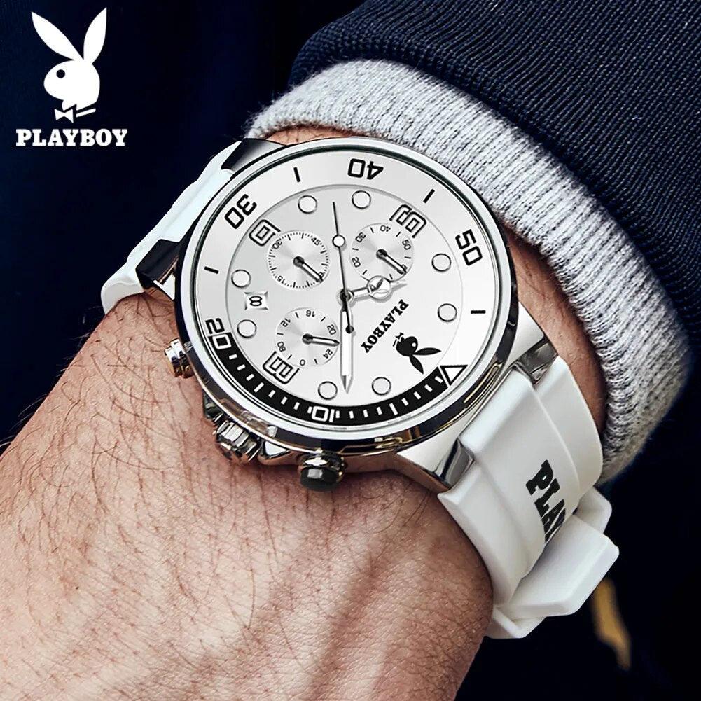 Famous Brand Luxury Watches for Men - Fashion Silicone Band Waterproof Sport Chronograph Quartz Male Wristwatches - The Jewellery Supermarket