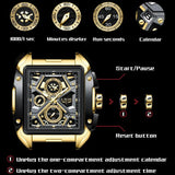 Big Dial Top Luxury Brand Sport Waterproof Chronograph Quartz Clock Automatic Date Mens Hipster Watches - The Jewellery Supermarket