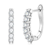Excellent 18KGP D Colour VVS1 Moissanite Diamonds Clip Hoop Earrings for Women, Silver Fine Fashion Charm Jewellery