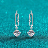 Sparkling 0.5/1CT D Colour VVS1 Real Moissanite Drop Earrings For Women Silver Tassel Stud Earring Fine Jewellery