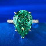 Amazing New Imported Water Drop Emerald Green High Quality AAAAA High Carbon Diamonds Fashion Rings
