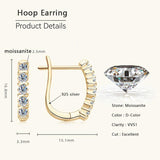 Superb Round Cut D Colour VVS1 Moissanite Diamonds U Shape Hoop Earrings For Women Silver Fine Jewellery - The Jewellery Supermarket