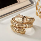 Fashion Avantgarde Luxury Gold Quartz Winding Snake Watches Women -  Bangle Ladies Watches