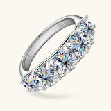 Sparkling 3.60CTW All Moissanite Diamonds D Color VVS1 5 Stones Silver Wedding Engagement Eternity Rings - The Jewellery Supermarket
