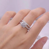 Superb 1ct Moissanite Diamonds White Gold Plated Rings Sets - S925 Silver Bridal Wedding Engagement Fine Jewellery - The Jewellery Supermarket