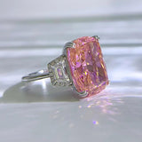 Luxury Silver 11*15mm AAAAA Pink High Carbon Diamond Big Gemstone Rings for Women - Fine Jewellery 
Gifts - The Jewellery Supermarket