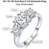 Genuine 2ct D VVS1 Round Moissanite Diamonds Silver Engagement Wedding Fine Jewellery Rings for Women - The Jewellery Supermarket