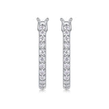 Excellent 18KGP D Colour VVS1 Moissanite Diamonds Hoop Earrings, Sparkling Silver Wedding Fine Jewellery - The Jewellery Supermarket