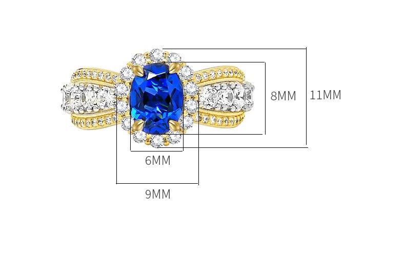 New Egg Shaped Blue Treasure Ring Set with High Quality AAAAA High Carbon Diamonds, Elegant Design, Fine Rings - The Jewellery Supermarket