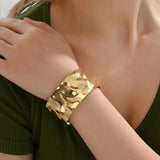 New Pleated Face Simple Exaggerated Open Bracelet Bangles For Women - Party Punk Fashion Jewellery