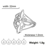 Witch Knot Stainless Steel Wiccan Cross Celtics Knot  - Witchcraft Good Luck Protection Amulet Women Girls Rings - The Jewellery Supermarket