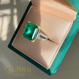 Simple Style Exaggerated High Quality AAAAA High Carbon Green Diamond Party Engagement Rings Fine Jewellery - The Jewellery Supermarket