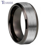 New Multicolor 6MM 8MM Step Beveled Brushed Tungsten Wedding Engagement Ring Gift Jewellery For Men and Women