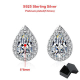 Water Drop White Gold Plated Pear Cut 2ct Moissanite Diamonds Stud Earrings for Women - Sparkling Fine Jewellery - The Jewellery Supermarket