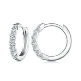 Sparkling Round Hoop 3.5mm VVVS1 D Colour Moissanite Diamonds Earrings Silver Wedding Fine Jewellery Gift
