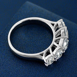Dazzling 5 stones 3.6CT D Color Moissanite Diamonds Silver 18KWhite Gold Wedding Engagement Eternity Rings - The Jewellery Supermarket