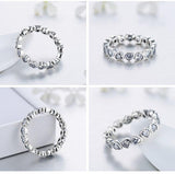 Fashion Classic AAAA Simulated Diamonds Jewellery - Sterling Silver Love Hearts Eternity Ring - Fine Jewellery - The Jewellery Supermarket