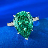 Amazing New Imported Water Drop Emerald Green High Quality AAAAA High Carbon Diamonds Fashion Rings - The Jewellery Supermarket
