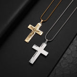 Gold Colour Fashion Cross Rosary Pendant Necklace - Jesus Bead Cross Religious Necklace Faith Amulet Jewellery - The Jewellery Supermarket