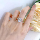 Brilliant Silver Oval Cut AAAAA High Carbon Diamond Gemstone Engagement Big Rings for Women - Fine Jewellery - The Jewellery Supermarket
