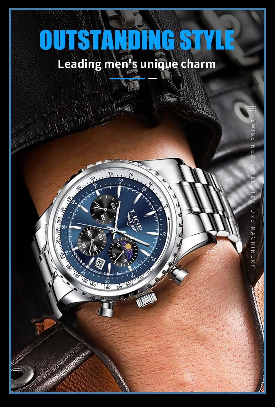 New Arrival Top Brand Luxury Quartz Waterproof Luminous Dial Date Chronograph Sports Wristwatches - The Jewellery Supermarket