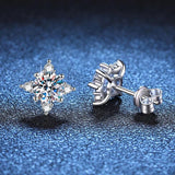 Stunning 18KWGP 1ct 6.5mm D Colour Moissanite Diamonds Earrings  Silver with Stud Earring Fine Jewellery