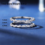 Super Round White Hollow AAAAA Quality High Carbon Lab Created Diamonds Rings - Wrap Guard Ring Enhancer - The Jewellery Supermarket