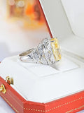 New High Quality AAAAA High Carbon Diamond Yellow Orange Temperament Exquisite and Versatile Big Rings - The Jewellery Supermarket