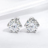 Admirable D Color VVS 2.0 Carat 100% Moissanite Diamonds Stud Earrings for Women - Screw Thread  Studs Fine Jewellery