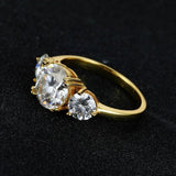 Fabulous 3 Carat Three Stone Moissanite Diamonds Ring Silver Engagement Wedding Rings for Women Fine Jewellery  - The Jewellery Supermarket