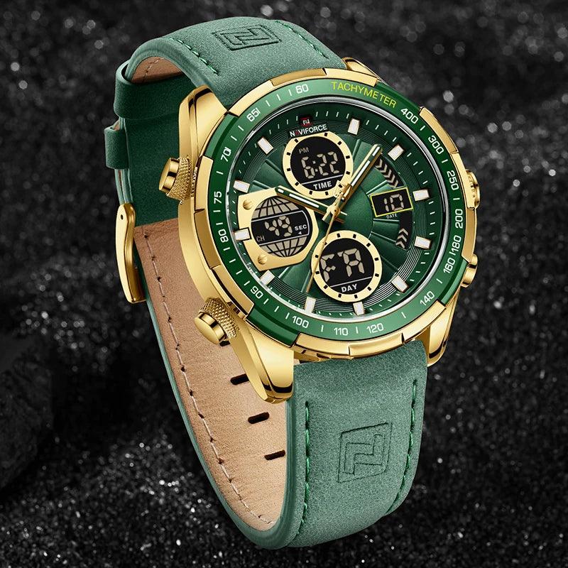 Popular Brand Military Style Sport Waterproof Watches for Men - Quartz Leather Strap Chronograph Wristwatches - The Jewellery Supermarket