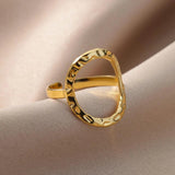 New In Irregular Hollow Opening Rings For Women and Girls - Stainless Steel 14K Gold Colour Geometric Fashion Gifts - The Jewellery Supermarket