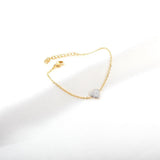 Popular Low Price Crystal Charm Bracelets - Stainless Steel Gold Colour Heart Chains Bracelets for Women - The Jewellery Supermarket