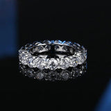 Real 5mm Moissanite Diamonds Row Eternity Rings For Women - Pt950 Wedding Engagement Rings, Fine Jewellery - The Jewellery Supermarket
