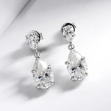 18KGP 7cttw Pear Cut D Colour Full Moissanite Diamonds Drop Earrings for Women - Top Quality Fine Jewellery