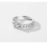 Simple Hollow Pattern Adjustable Dazzling AAAA Simulated Diamonds Prong Setting Ring - Fine Jewellery - The Jewellery Supermarket