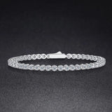 Sparkling Full 0.03ct D Colour Moissanite Diamonds Tennis Bracelet for Women, Fine Jewellery Diamond Link Bracelets