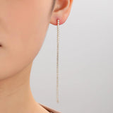 Fashion Statement Long Gold Plated Bling Tassel Earrings For Women and Girls - Stainless Steel Daily Fashion Jewellery - The Jewellery Supermarket