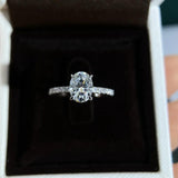Outstanding 1ct 2ct 3ct Oval D Colour VVSI Moissanite Diamond Sparkling Wedding Eternity Fine Rings - The Jewellery Supermarket