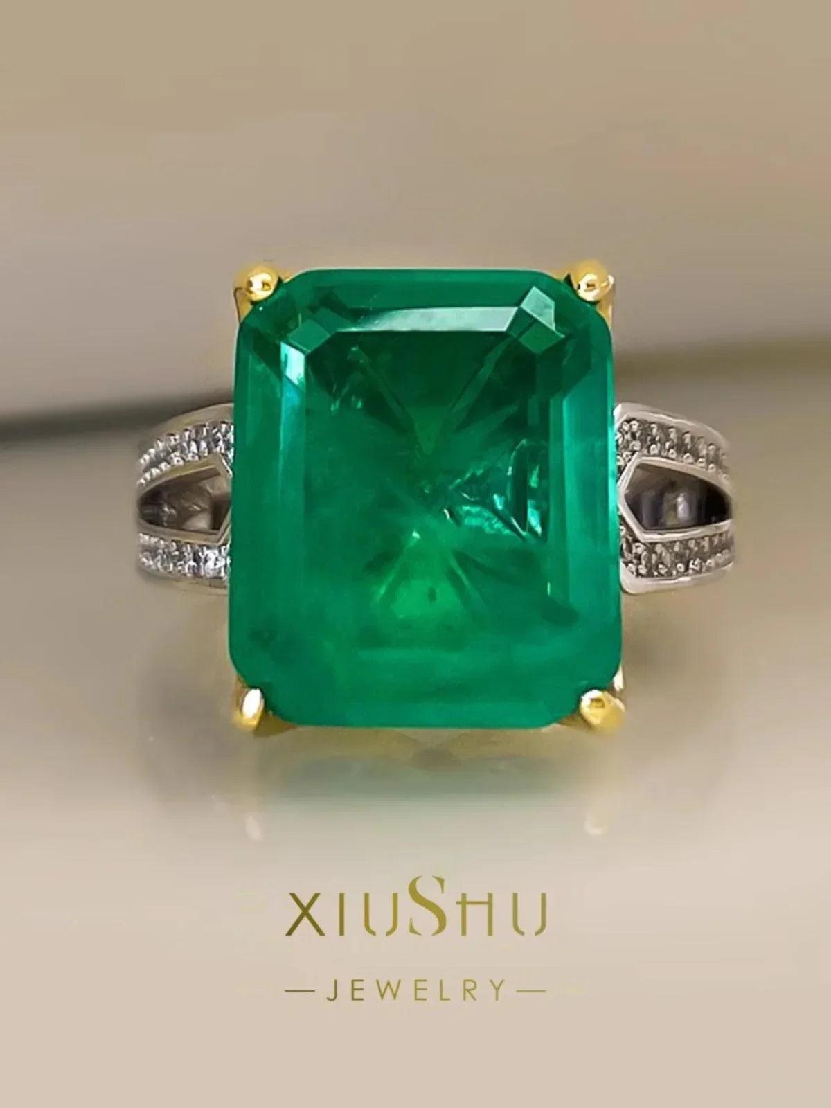 Simple Style Exaggerated High Quality AAAAA High Carbon Green Diamond Party Engagement Rings Fine Jewellery - The Jewellery Supermarket