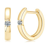 New Design 14KGP Moissanite Diamonds Hoop Earrings 2.0mm VVS1 Fine Jewellery - Silver Earrings for Women Men